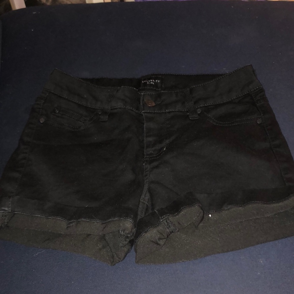 Black Soft Denim Short